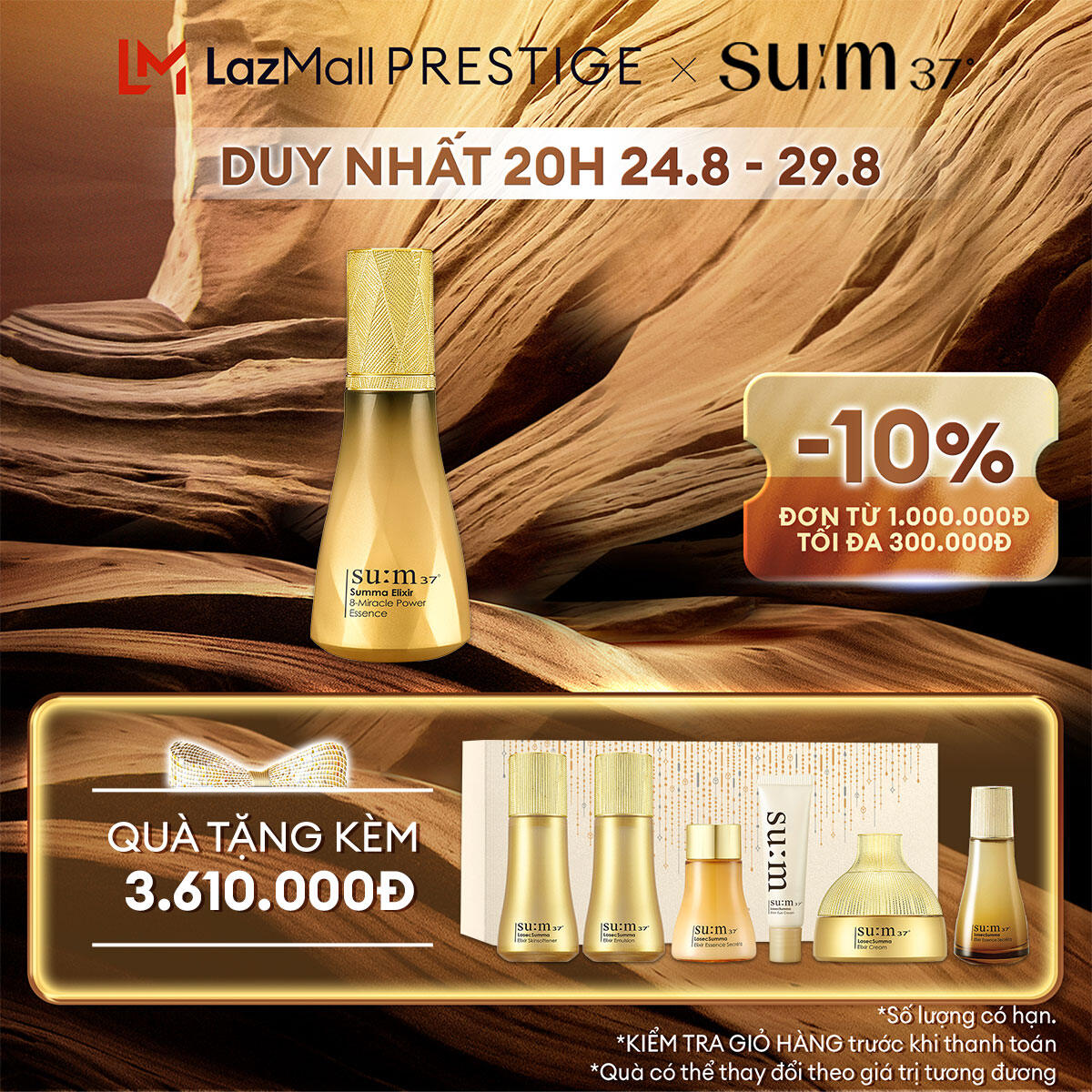 Tinh chất chống lão hóa đa tác động cải thiện 8 vấn đề chuyên sâu Su:m37 8-Miracle Power Essence 60ml