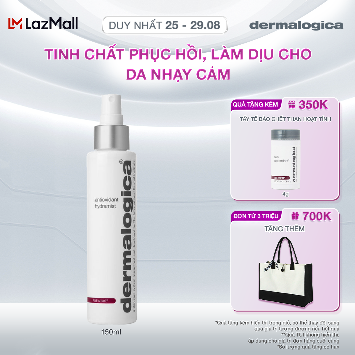 Xịt khoáng Dermalogica Antioxidant Hydramist Toner 150ml dưỡng ẩm, ngừa dấu hiệu lão hoá