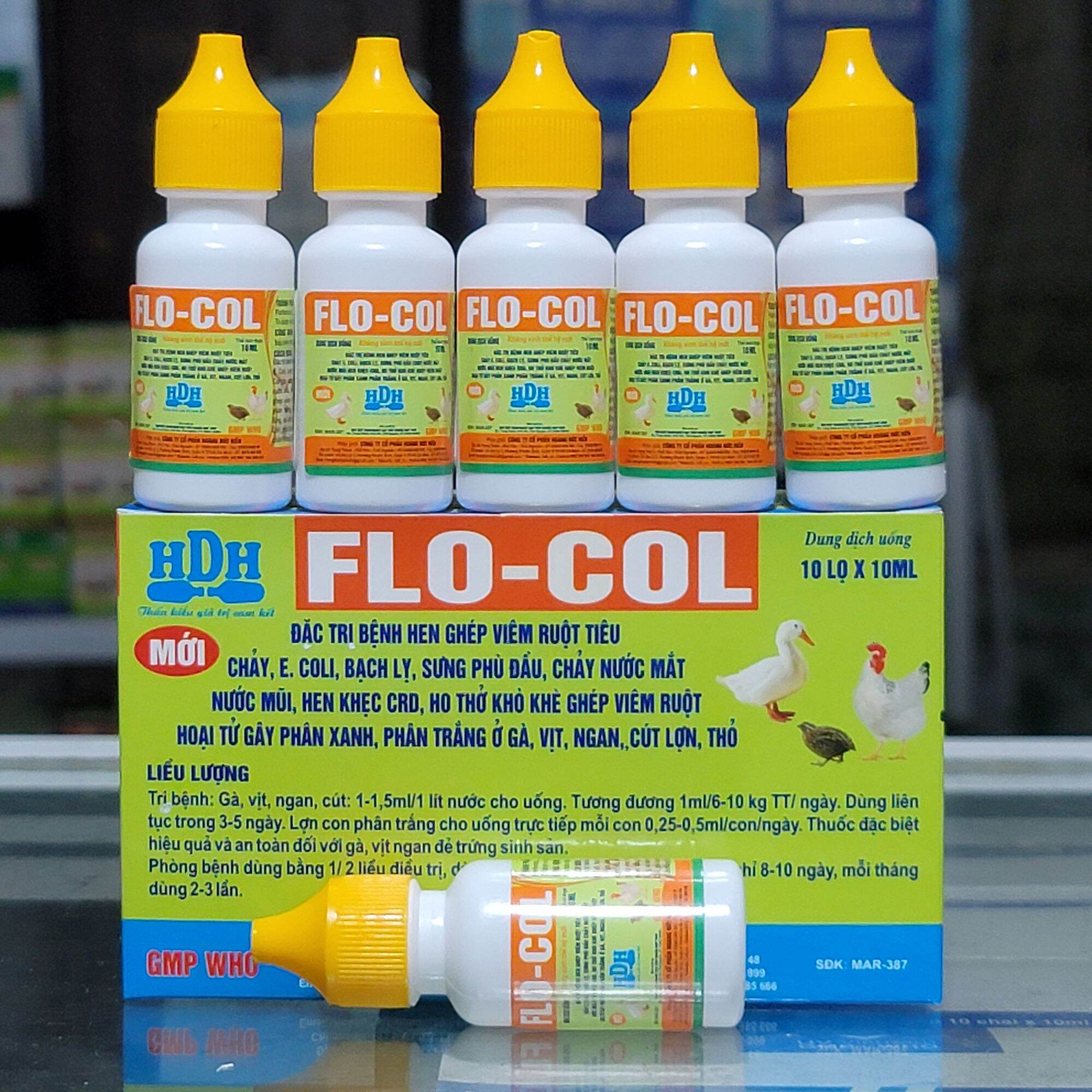 Lọ Flo-col chuyên hen khẹc, khò khè, chảy nước mũi, thương hàn, tiêu chảy dùng cho thú cưng
