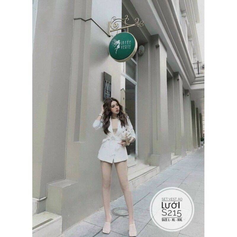 [Ảnh thật] 60-90kg Bigsize SET VEST ÁO LƯỚI 3 MÓN S215