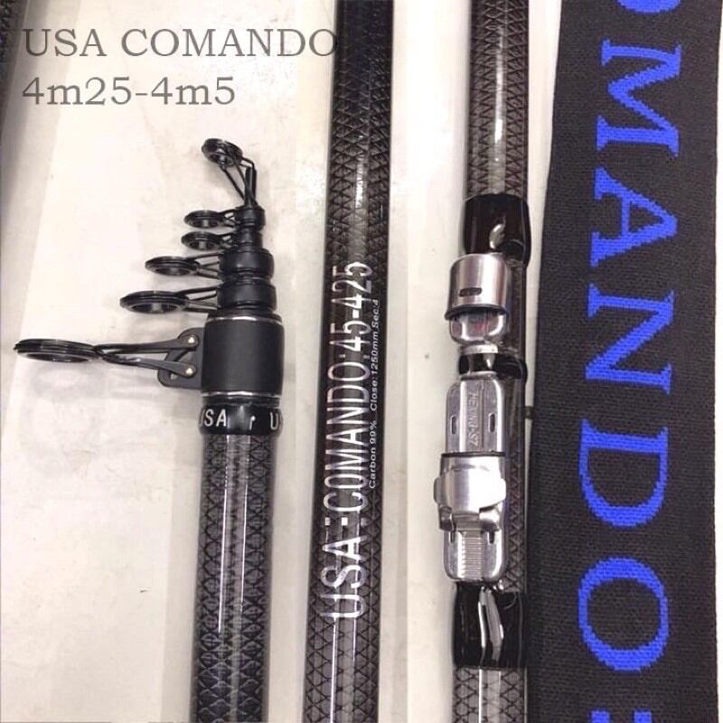 Loại 1 cần câu lục xa bờ comando usa 3m6 3m9 ,4m25 và 4m5 - cacbon 99%---cần tải cá 20kg y hình