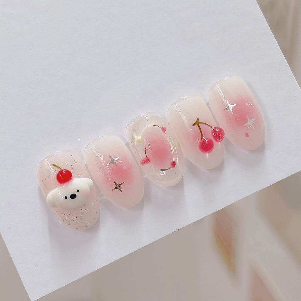 Nailbox - Móng giả vẽ gấu nổi và cherry siêu cưng