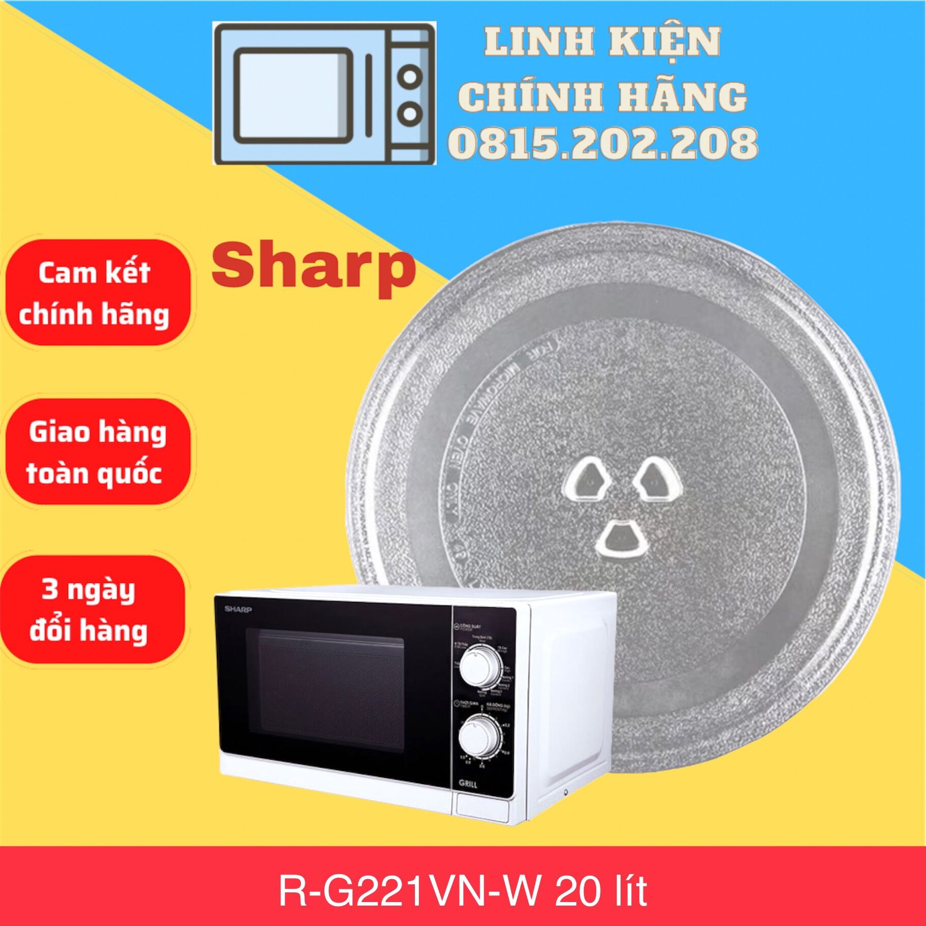 Đĩa lò vi sóng sharp 20 lít r-g221vn-w chính hãng