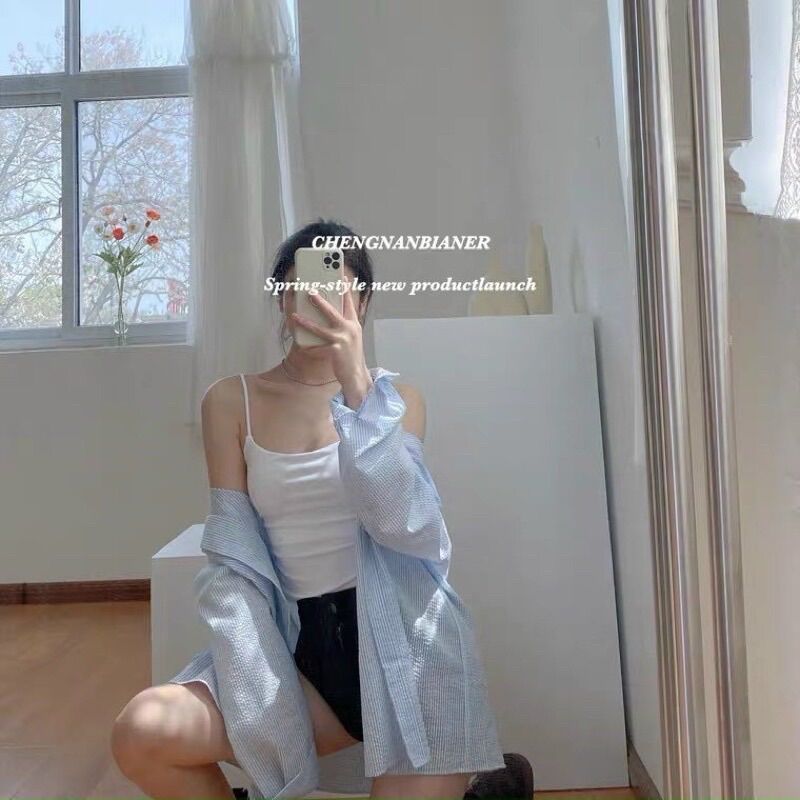 SET SƠ MI TAY DÀI 1 TÚI  (KÈM ÁO 2 DÂY)