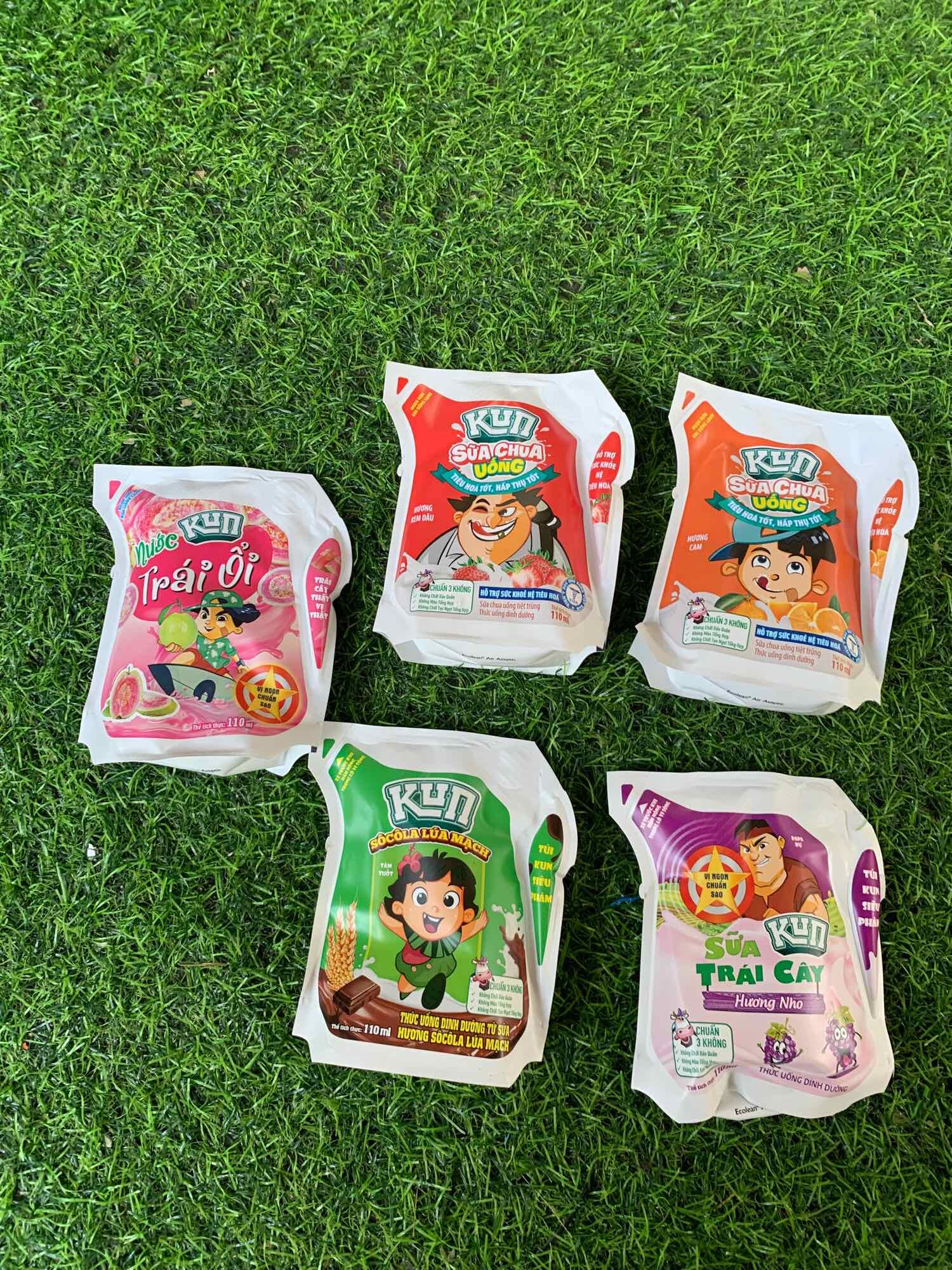 Thùng sữa LIf Kun túi 110ml hương socola/dâu/cam/nho/ổi