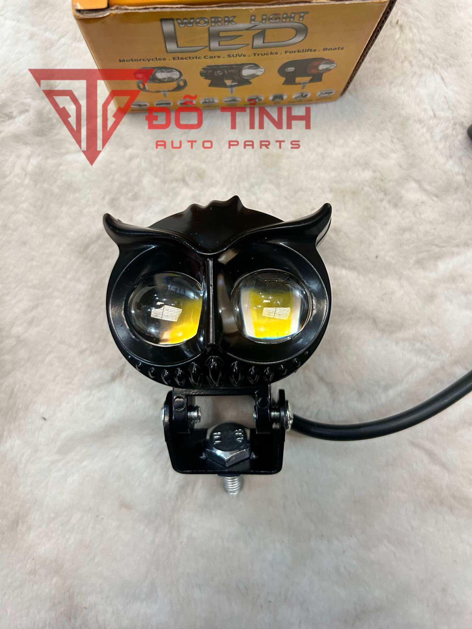Đèn led trợ sáng ô tô, xe máy. Led mắt cú mini 2 màu trắng-vàng.