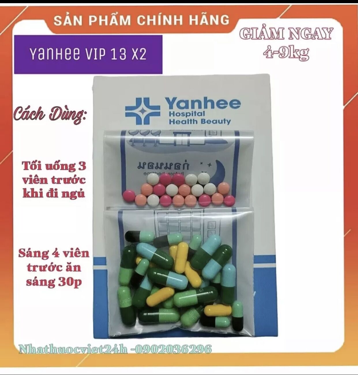 Giảm Cân Vip 13 Yanhee Thái Lan [ Liệu Trình 1 tuần Giảm 4-5kg]