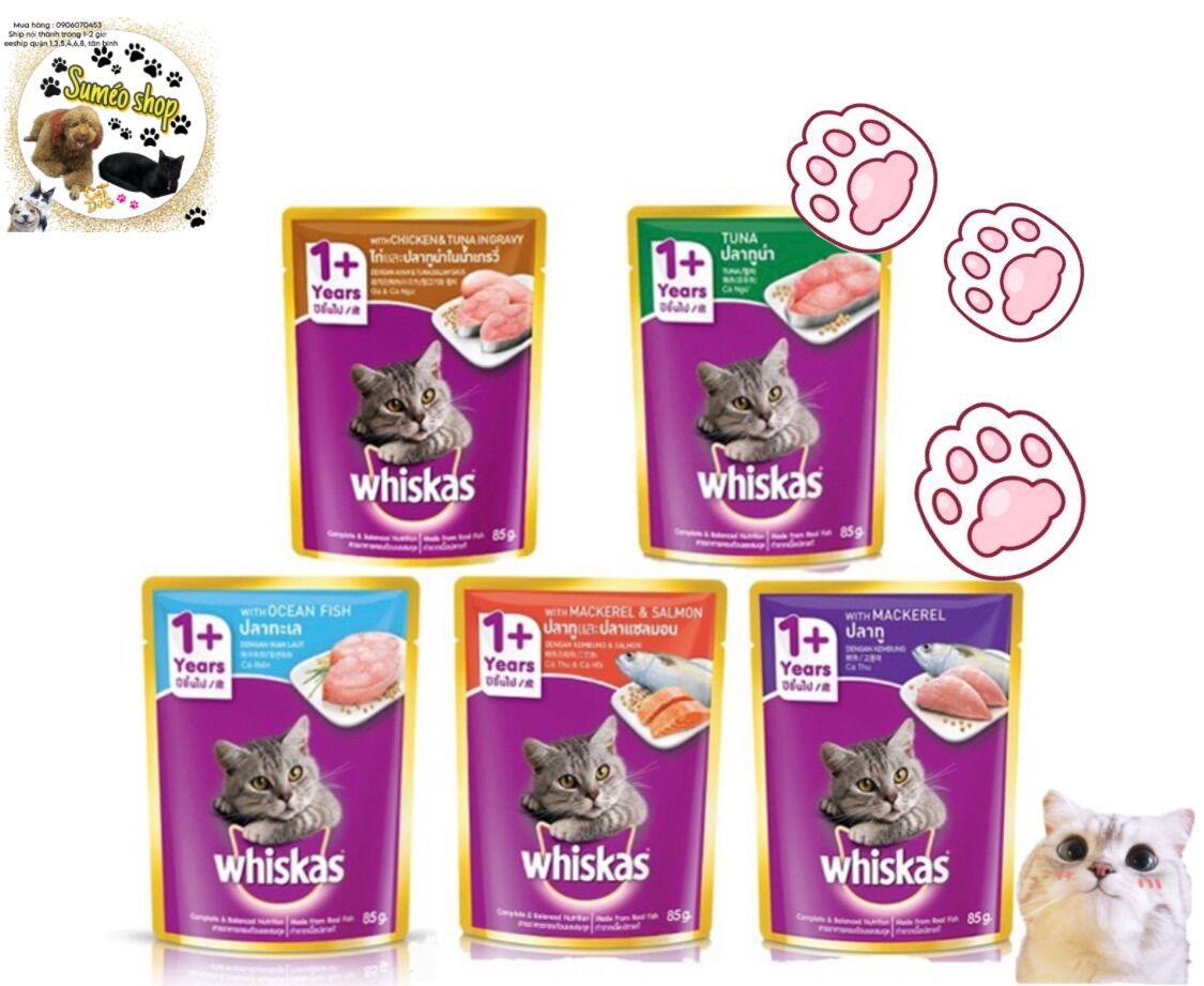 Pate Whiskas Adult Mèo Trưởng Thành gói 80g