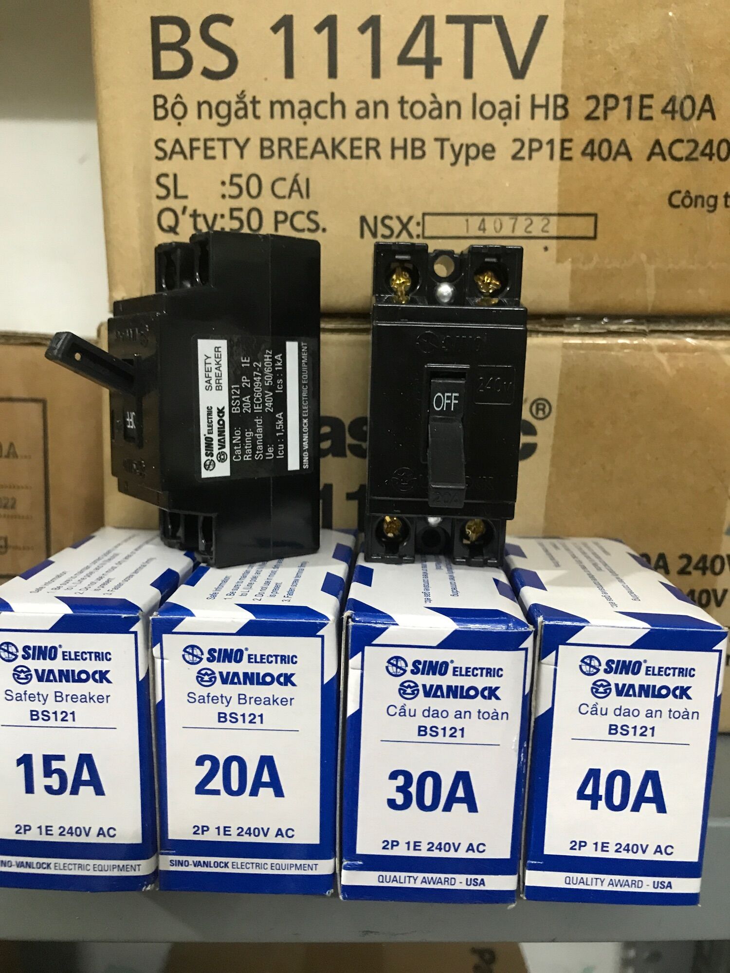 Cầu dao an toàn aptomat át cb cóc sino 10a 15a 20a 30a 40a