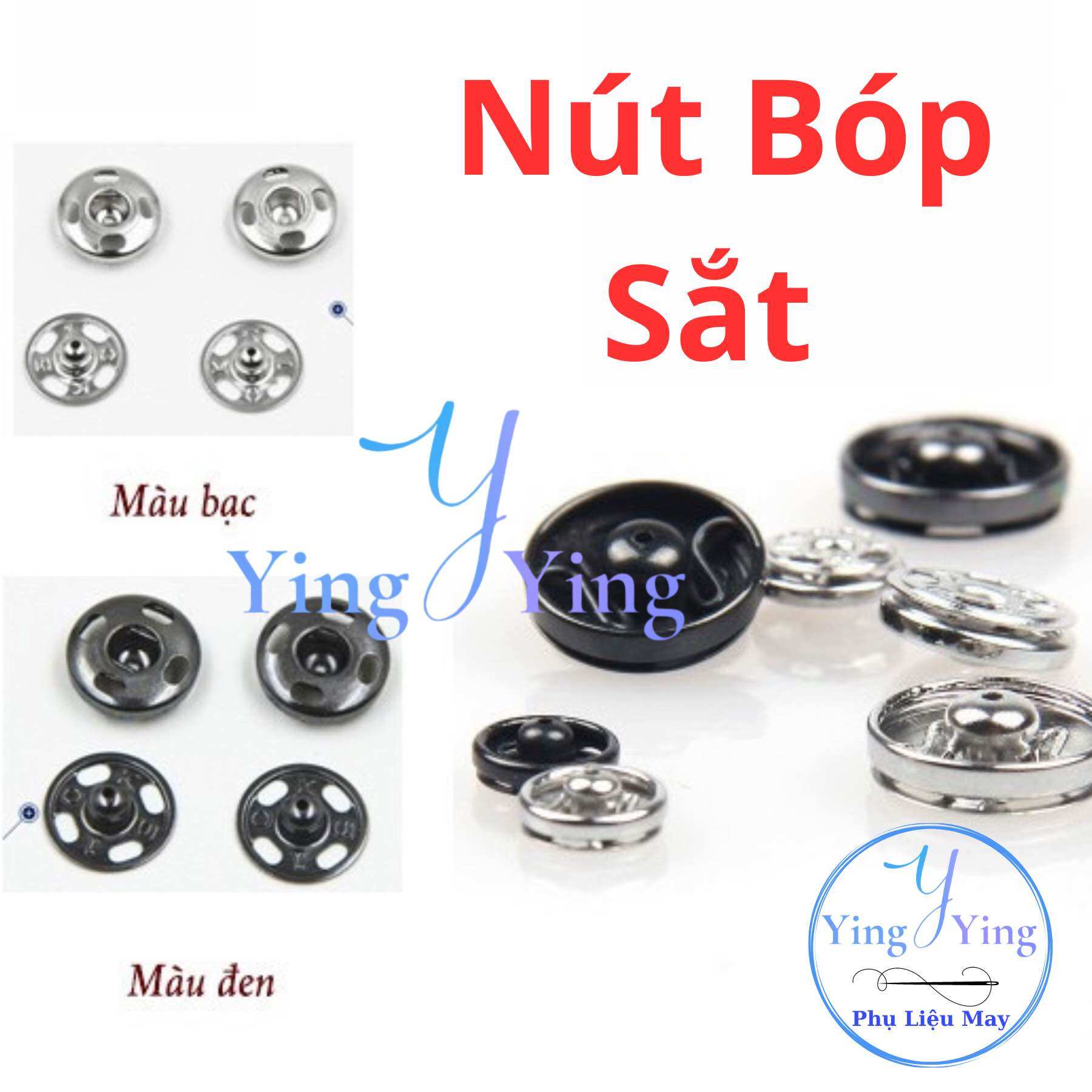 Nút Bóp Sắt, Cúc Bấm Sắt nhiều size ko gỉ sét
