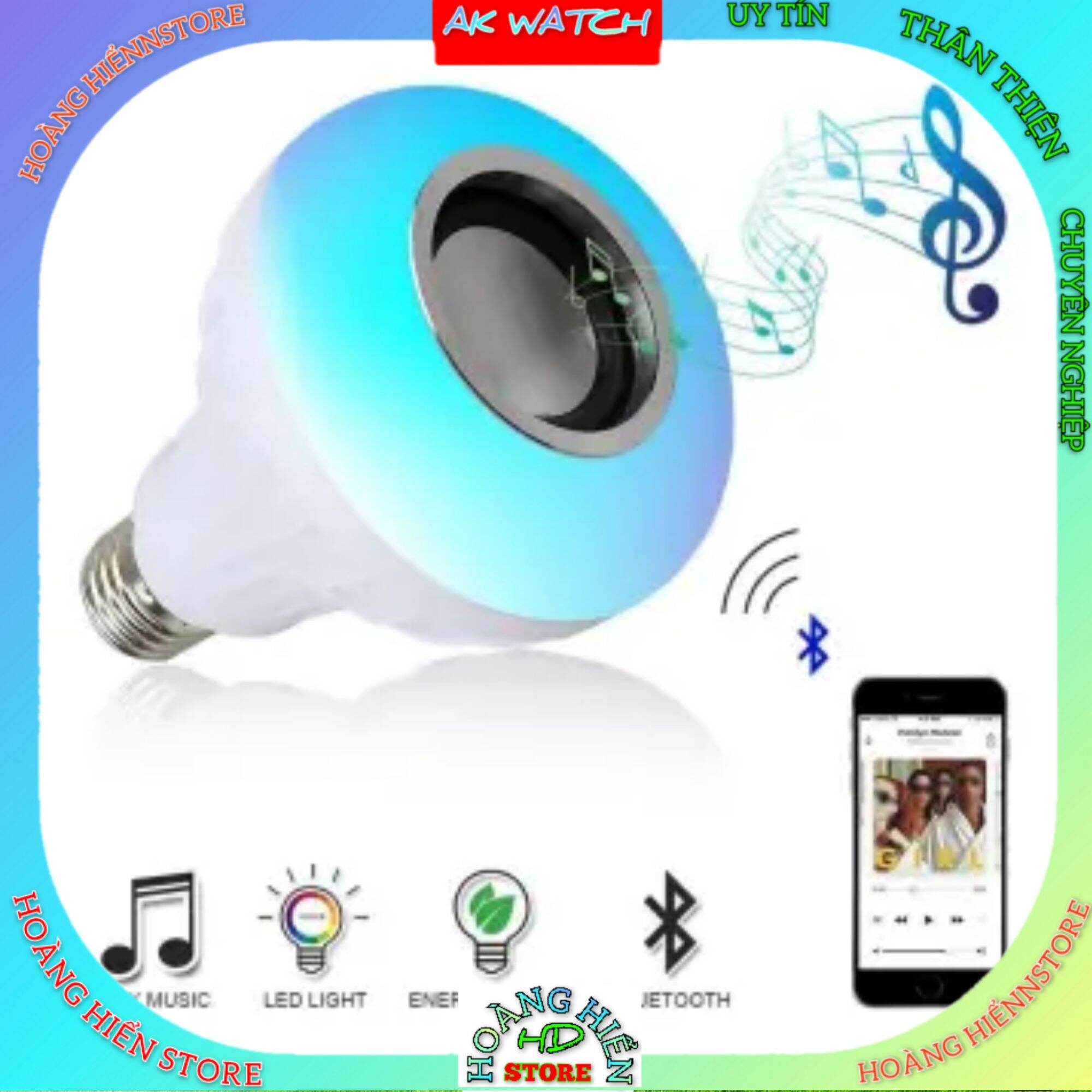 Loa Bluetooth kiêm bóng đèn đổi màu điều khiển từ xa
