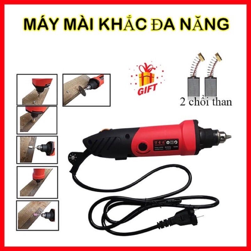 Máy mài khuôn 500W ĐẦU KẸP 6.5mm +  tặng 1 đôi chổi than - máy khoan Thẳng