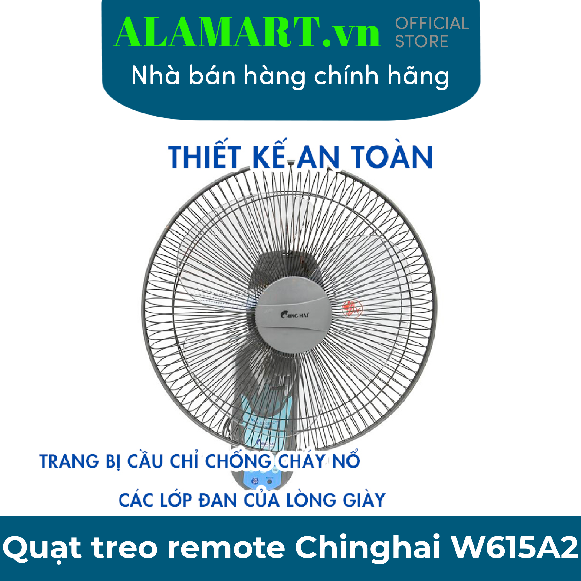 Quạt treo remote Chinghai W615A2