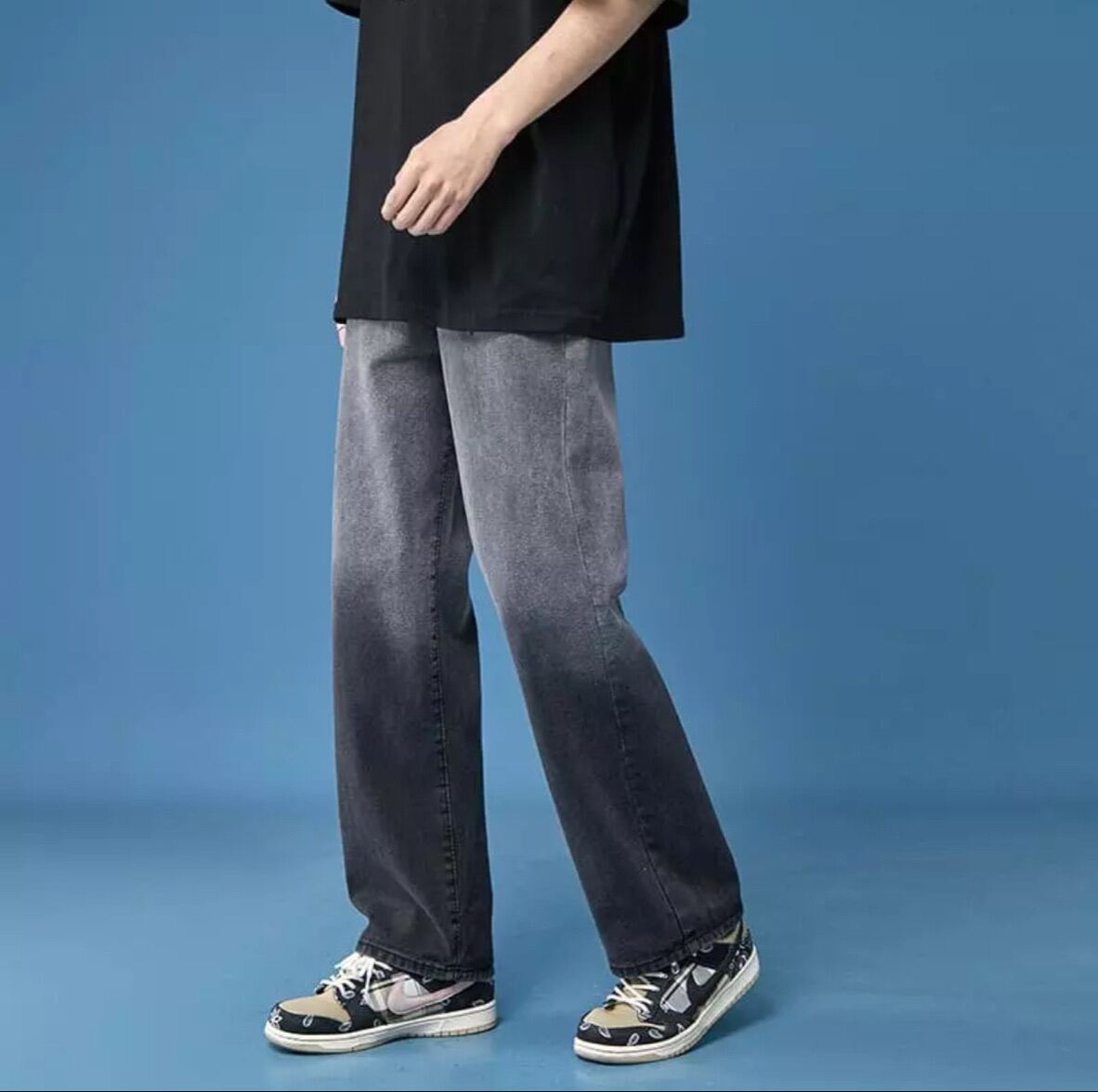 (VIDEO THẬT) - Quần Jeans nam ống rộng - Quần Jeans baggy phong cách Hàn Quốc- Quần bò dày dặn, y hình