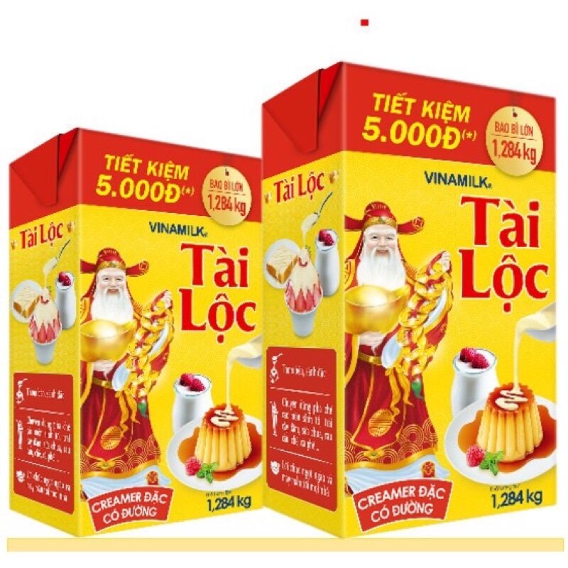 Combo 2 hộp sữa đặc có đường tài lộc vinamilk 1,284kg