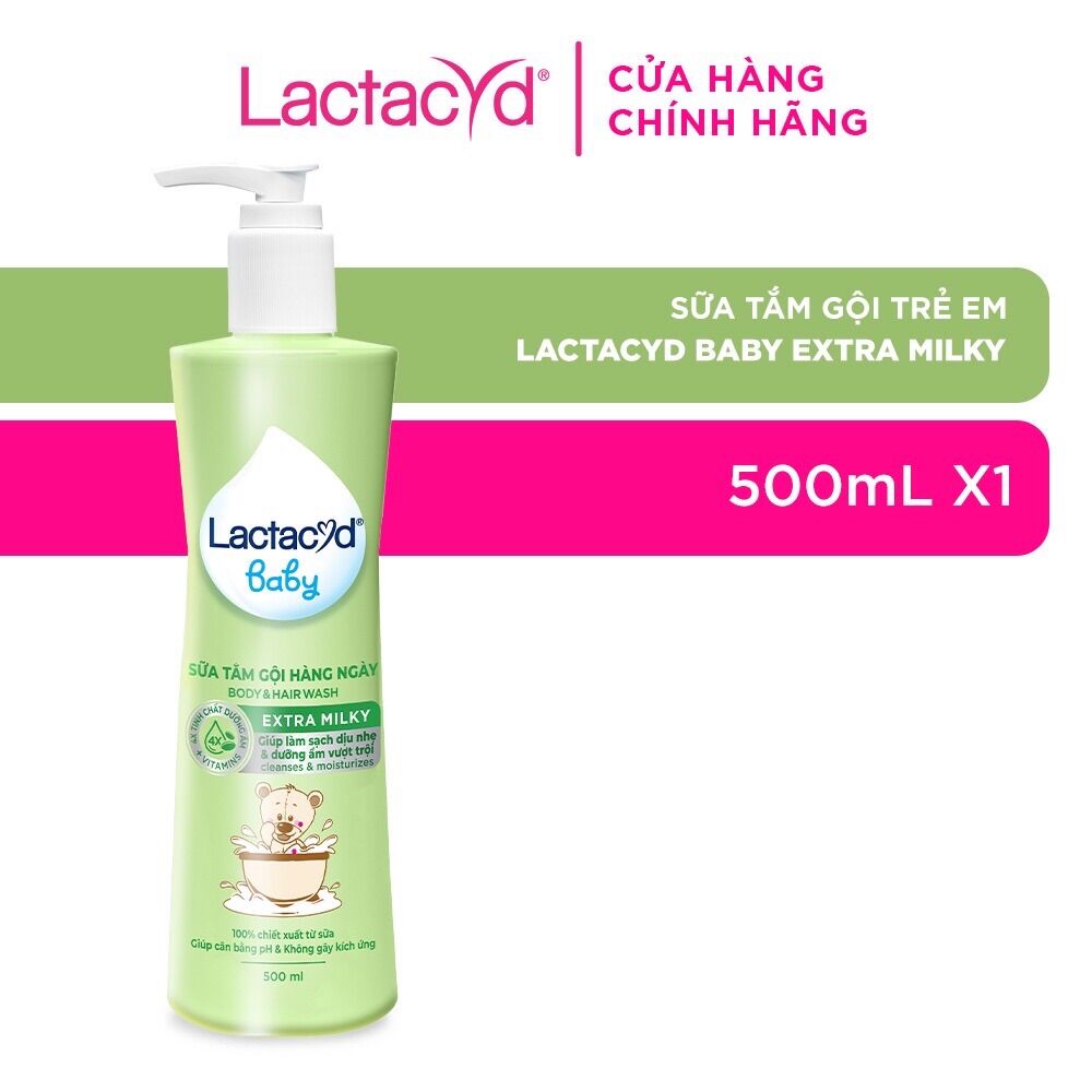 (Date New) Sữa tắm cho bé LACTACYD EXTRA MILKY 250ml và 500ml