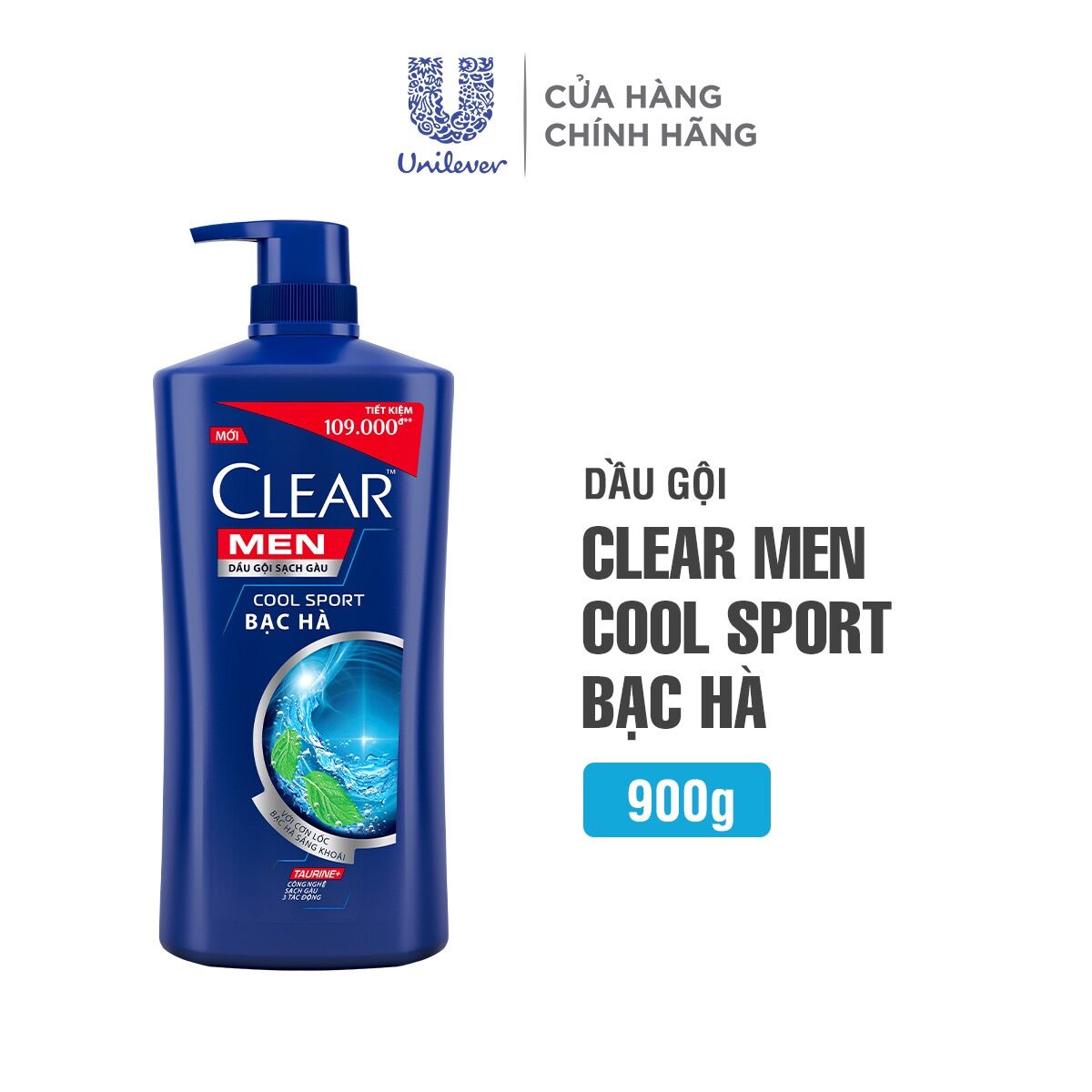 Dầu gội đầu Clear men cool sport bạc hà 900g giá mới