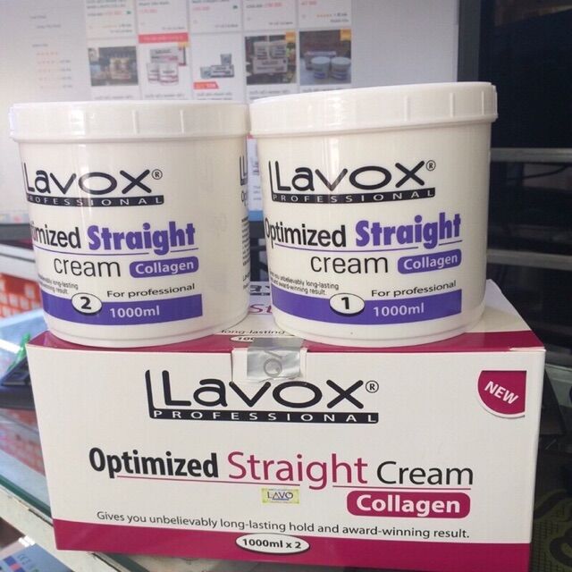 Thuốc duỗi tóc lavox collagen siêu nhanh siêu mạnh 1000ml*2