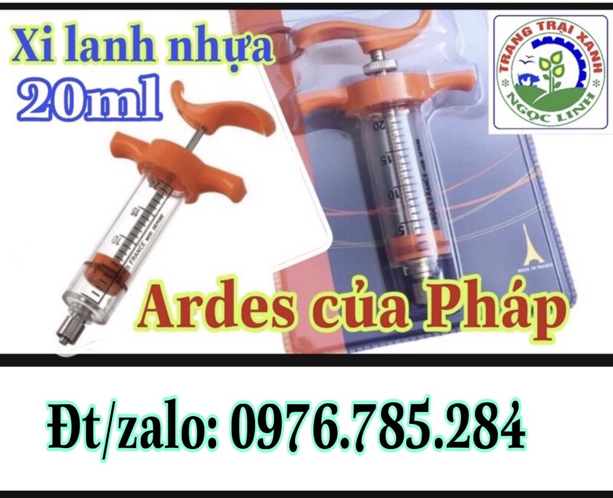 [hàng chính hãng của Pháp] Xi lanh nhựa 20ml Ardes siêu bền.