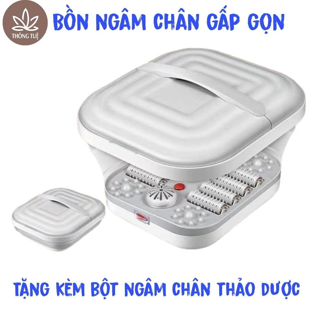 Bồn Ngâm Massage Chân - Tặng Bột Ngâm Chân Thảo Dược - Chậu Ngâm Chân Gấp Gọn