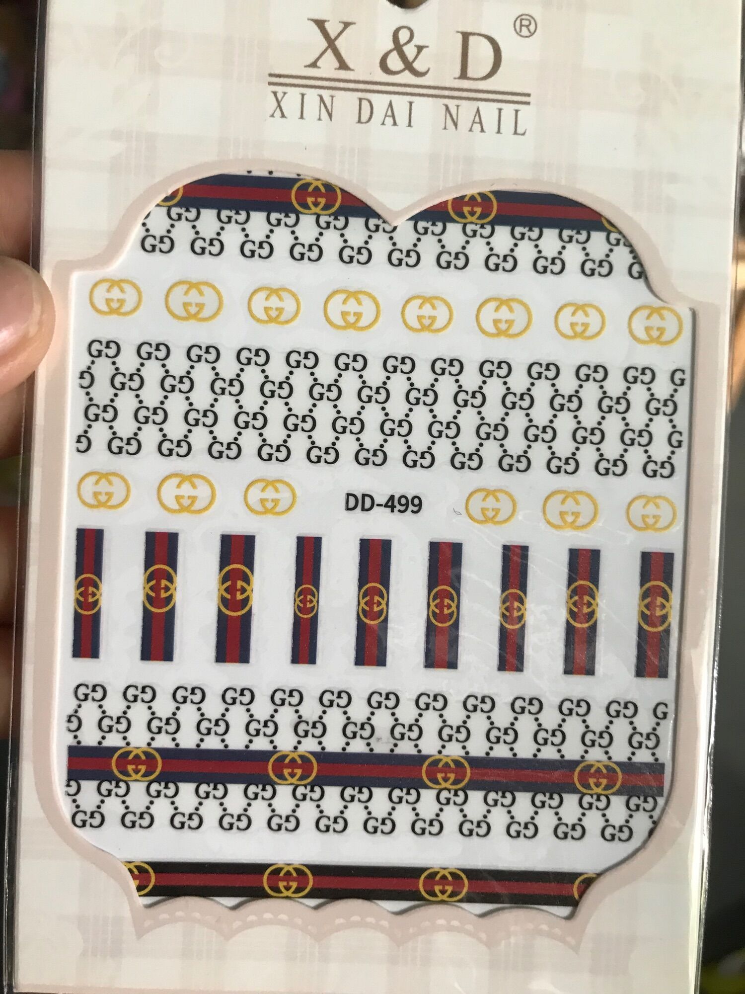 Stiker dán móng thương hiệu , stick dán gucci, lv
