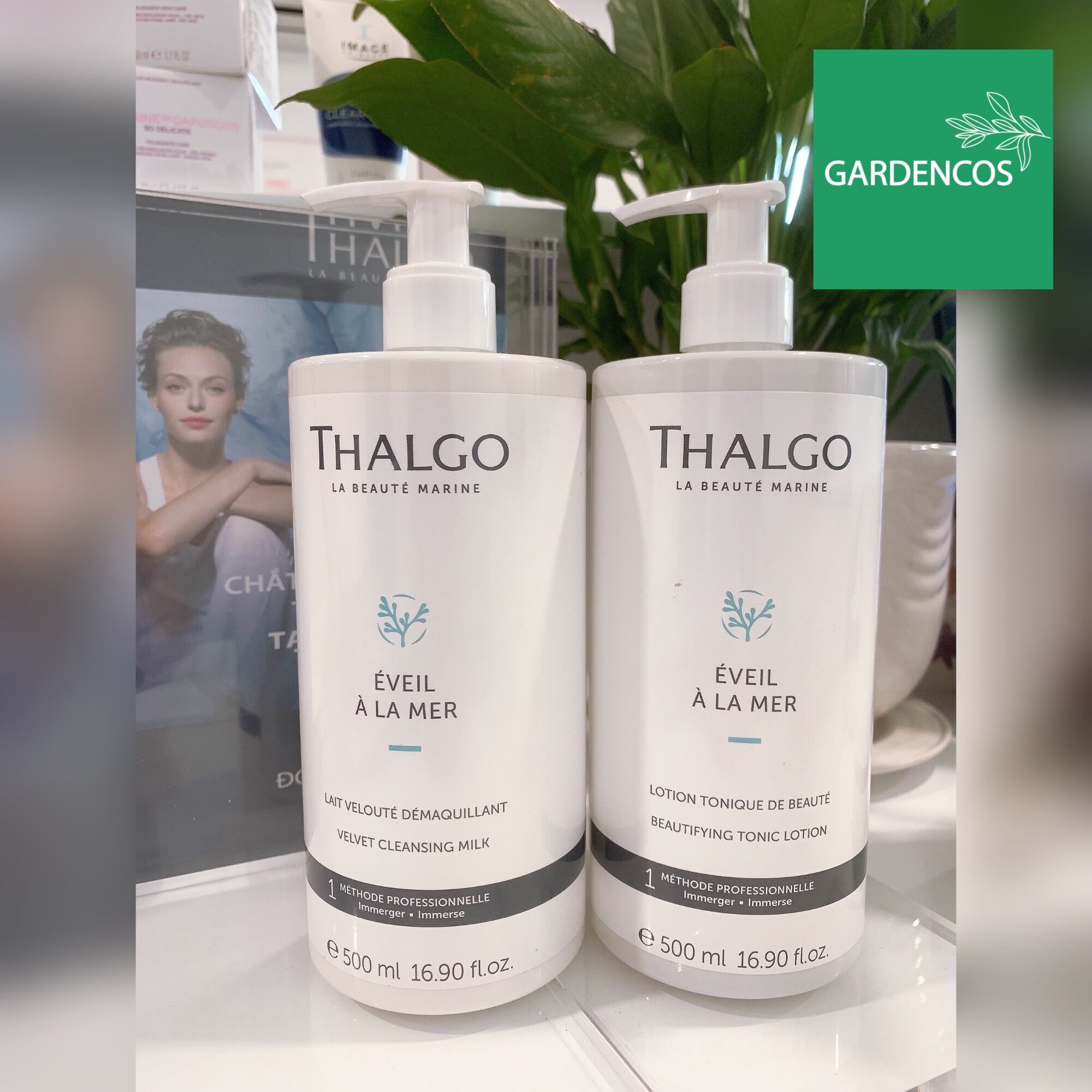 Combo sữa rửa mặt thalgo gentle cleansing milk 500ml - tonic 500ml