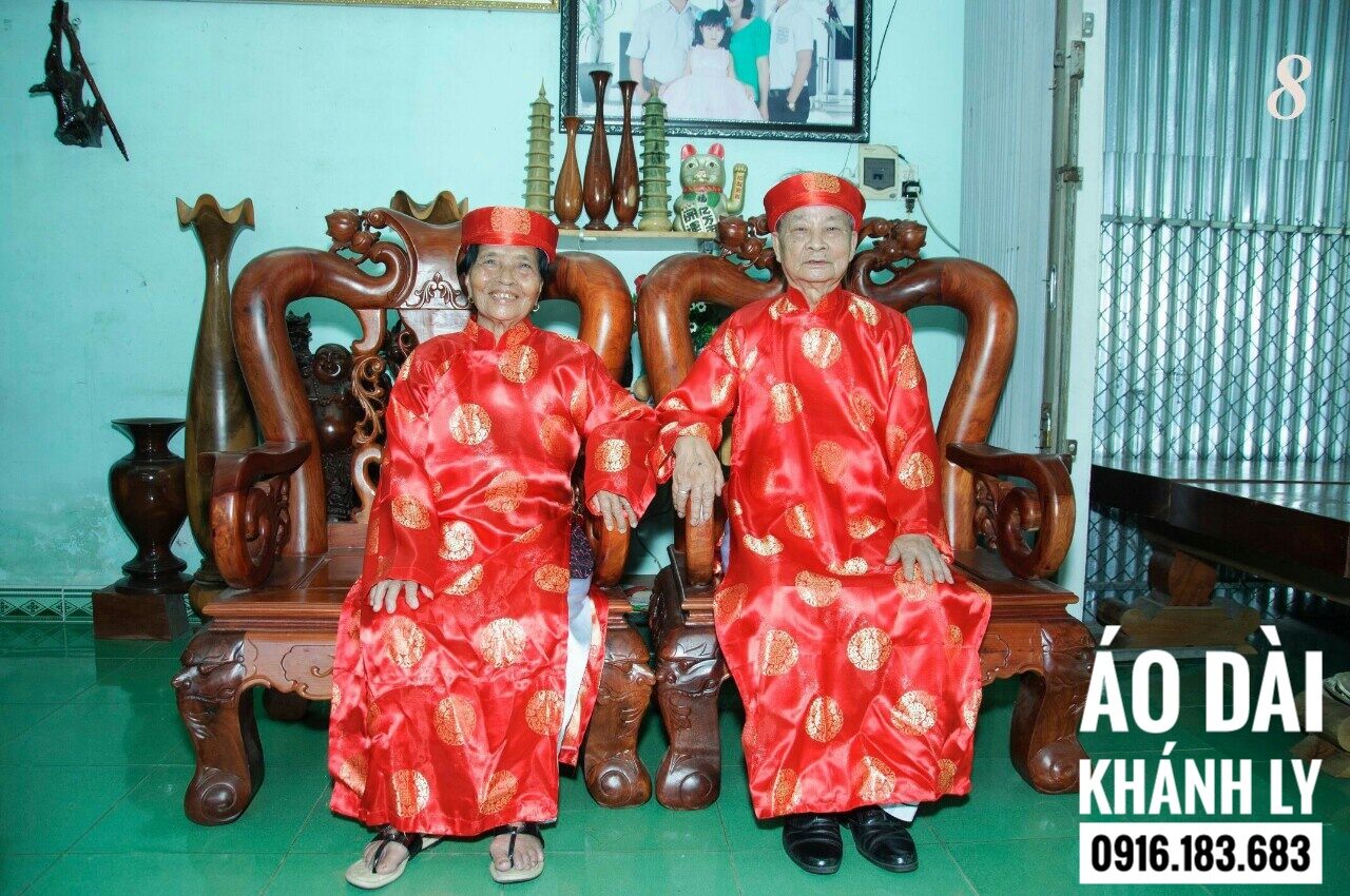 Combo Áo Dài Lễ & Mừng Thọ Gấm Silk Cao Cấp KHÁNH LY- Trang Phục Nghi Lễ Truyền Thống Sang Trọng
