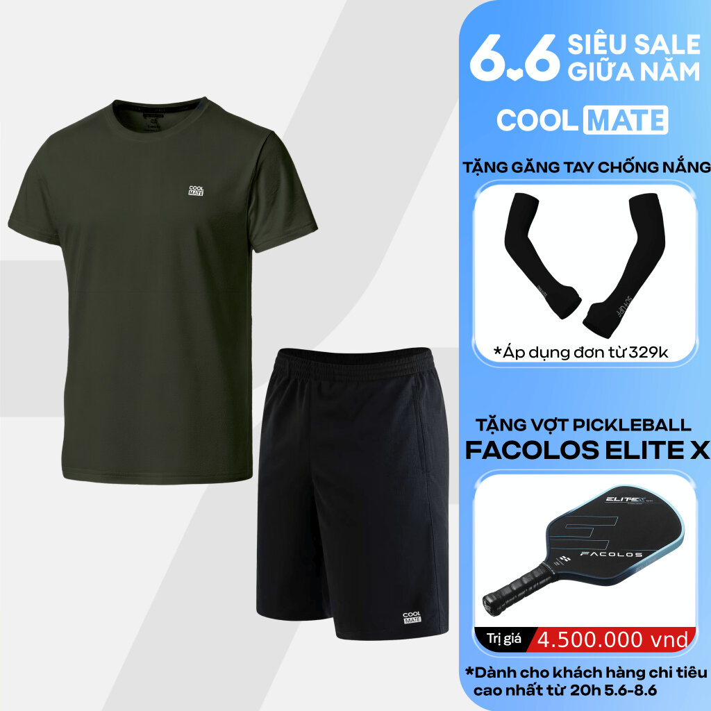 [TẶNG QUÀ ĐƠN TỪ 329K]Set bộ đồ thể thao nam Promax Pickleball, Tennis, tập Gym Áo thun và quần Thoáng khí, thoải mái, thấm hút tốt Coolmate