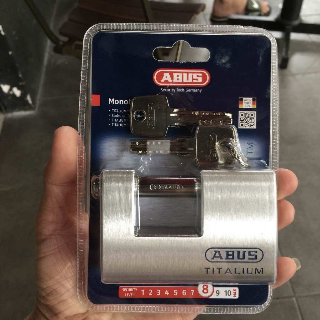 Ổ khóa cầu ngang ABUS 98TI/90 thân TITALIUM rộng 90mm 4 chìa vi tính - MSOFT