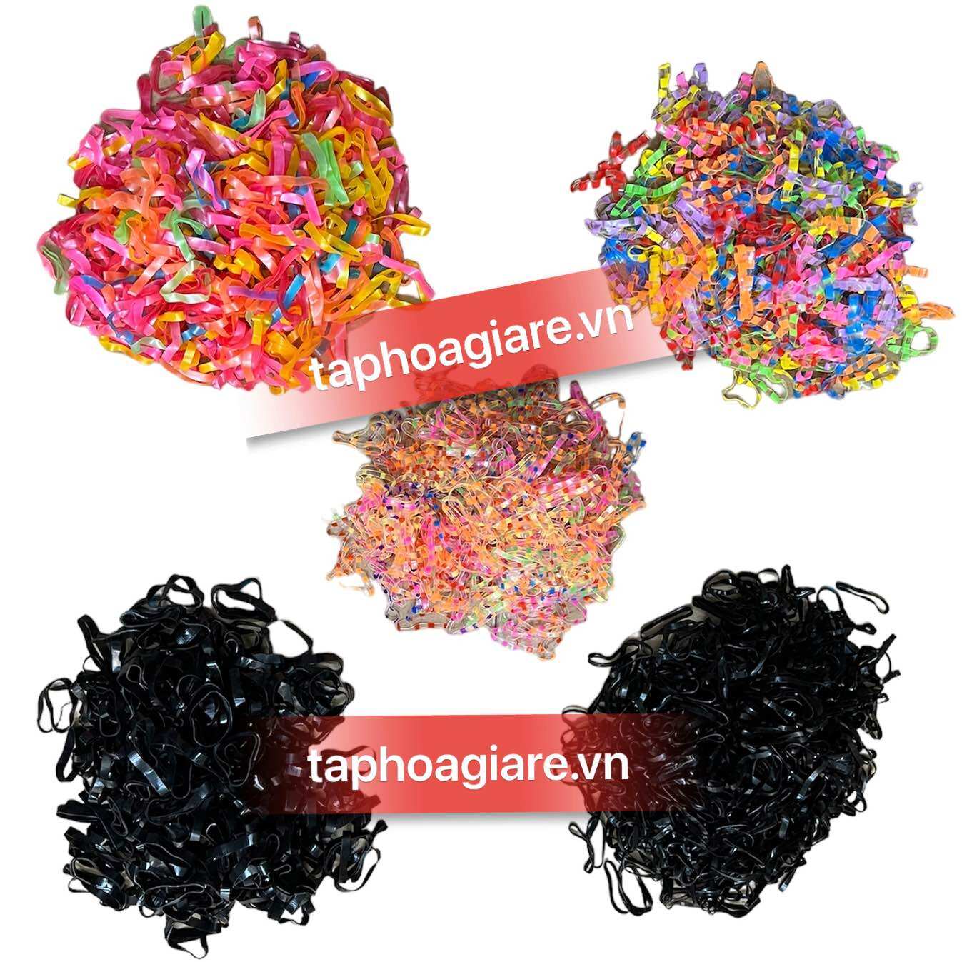 Sỉ 1 kg Chun nịt đen, nhiều màu buộc tóc siêu dai siêu bền (loại đẹp)
