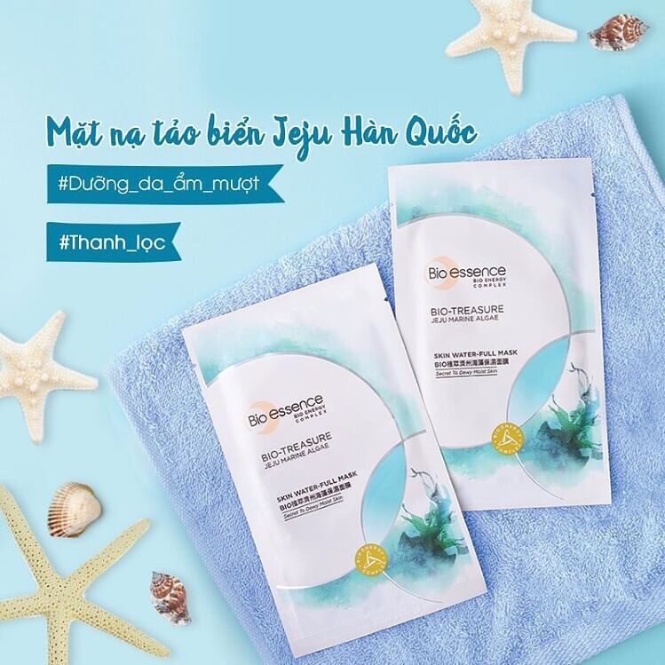 ( Xả hàng) Mặt nạ dưỡng da ẩm mượt Bio-Essence Skin Water Full Mask chiết xuất tảo biển Jeju (20ml)