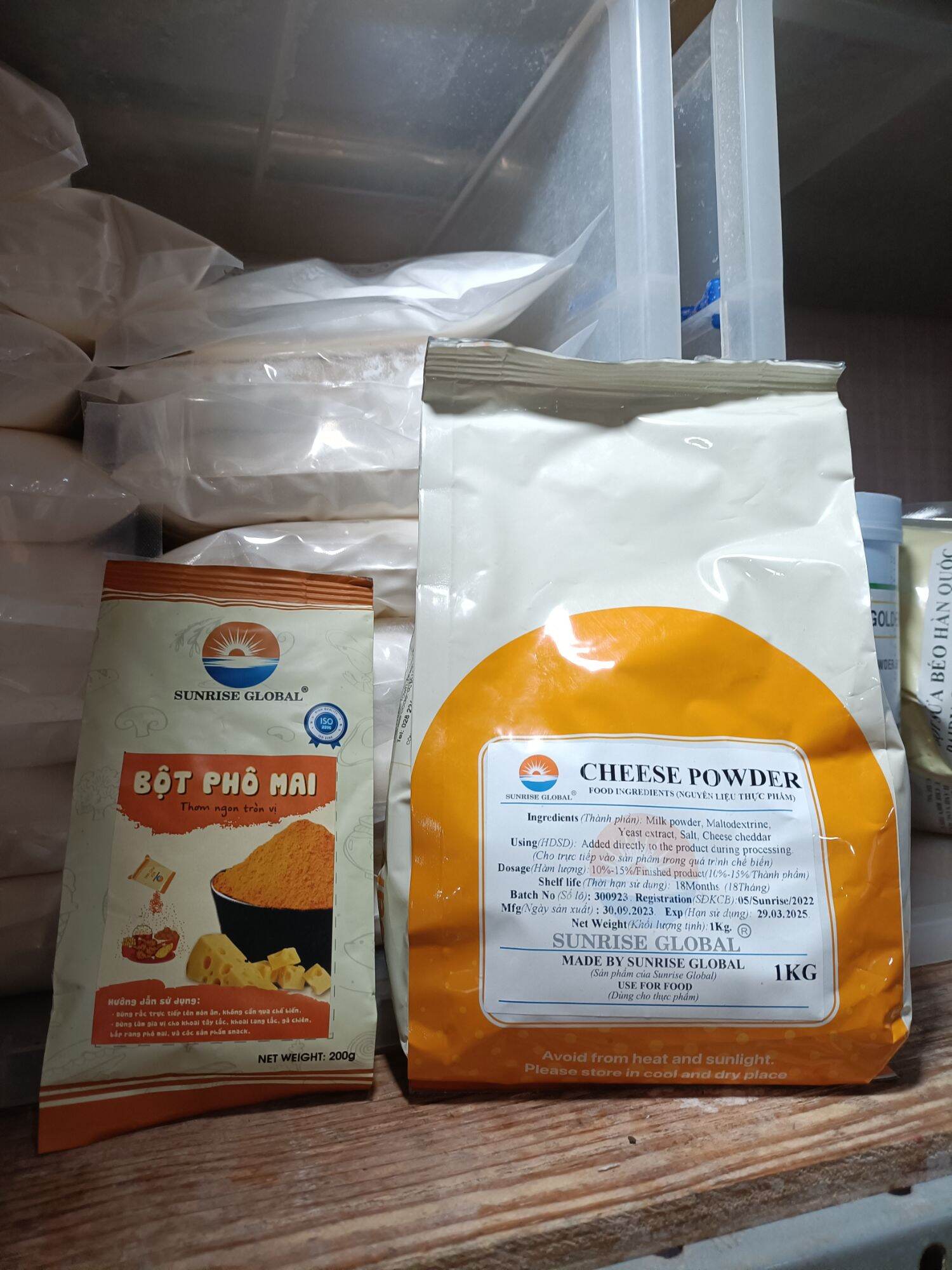 BỘT PHÔ MAI CAM SUNRISE GLOBAL (CHEESE POWDER)  GÓI 1KG