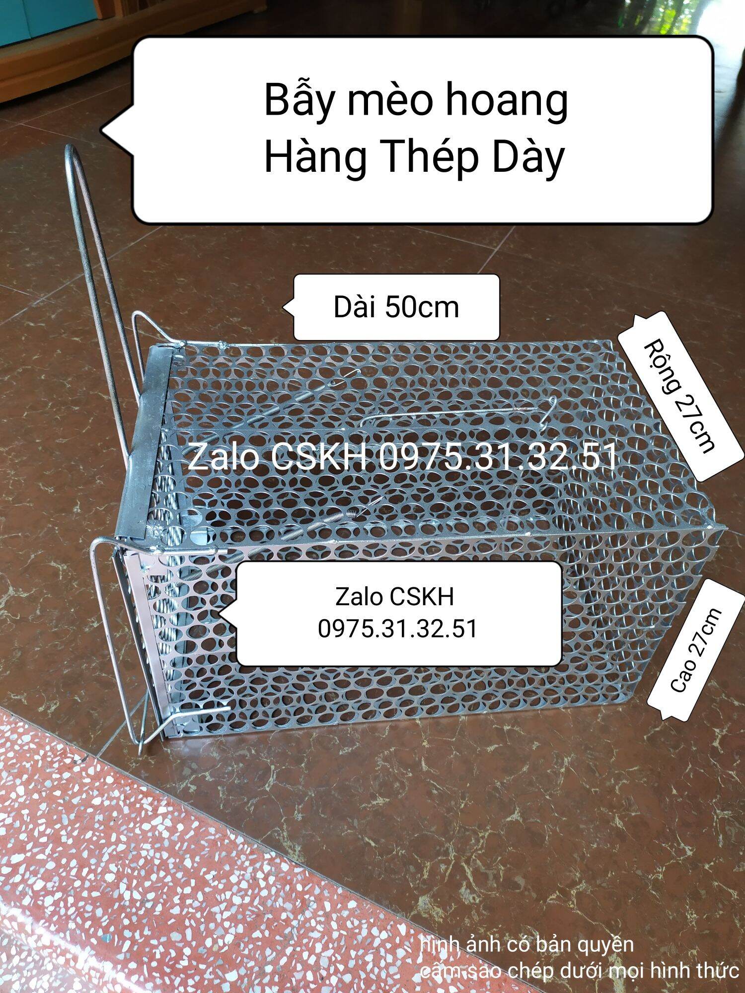 bẫy mèo chồn cáo sóc nhím thép dày
