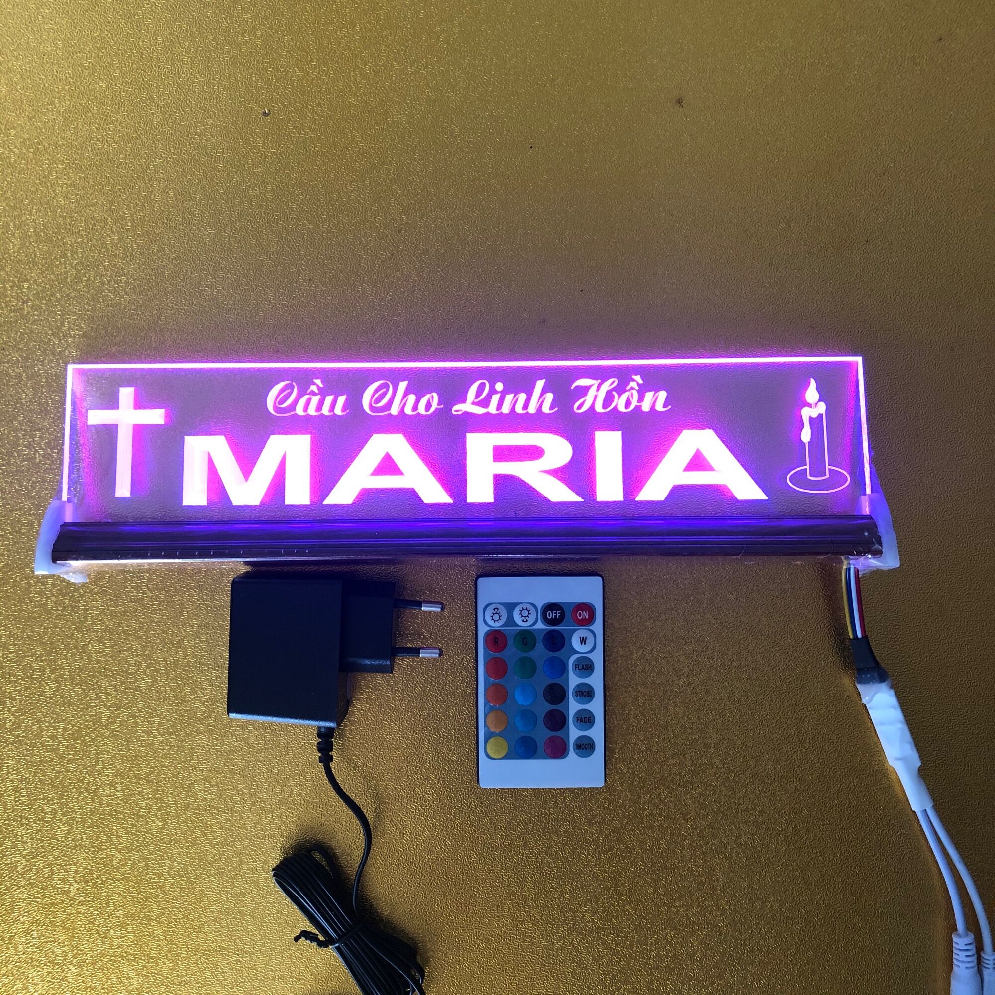 Chữ điện : CCLH MARIA (9x30cm) để bàn