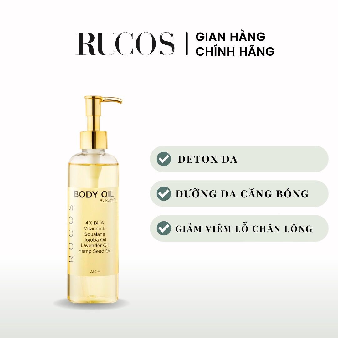 Dầu dưỡng da body 4% bha rucos
