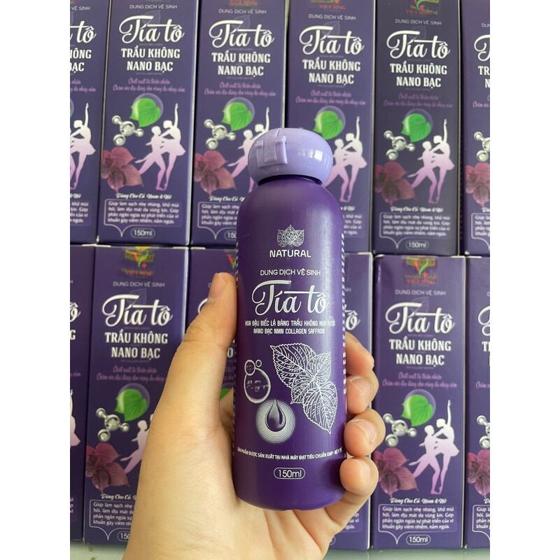 Dung dịch vệ sinh Tía Tô trầu không Nano bạc chai 150ml