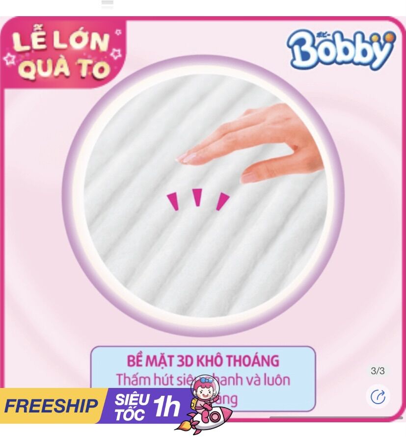 Bỉm tã quần Bobby size L 68 miếng (9-13kg)