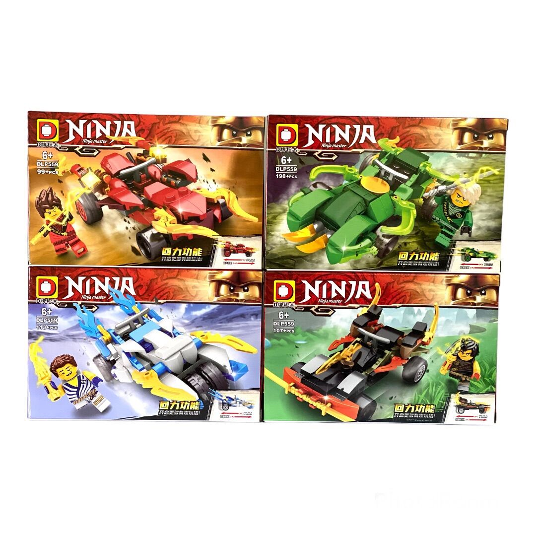 Bộ 4 hộp lắp ghép nonlego siêu xe của các chiến binh ninja dlp559