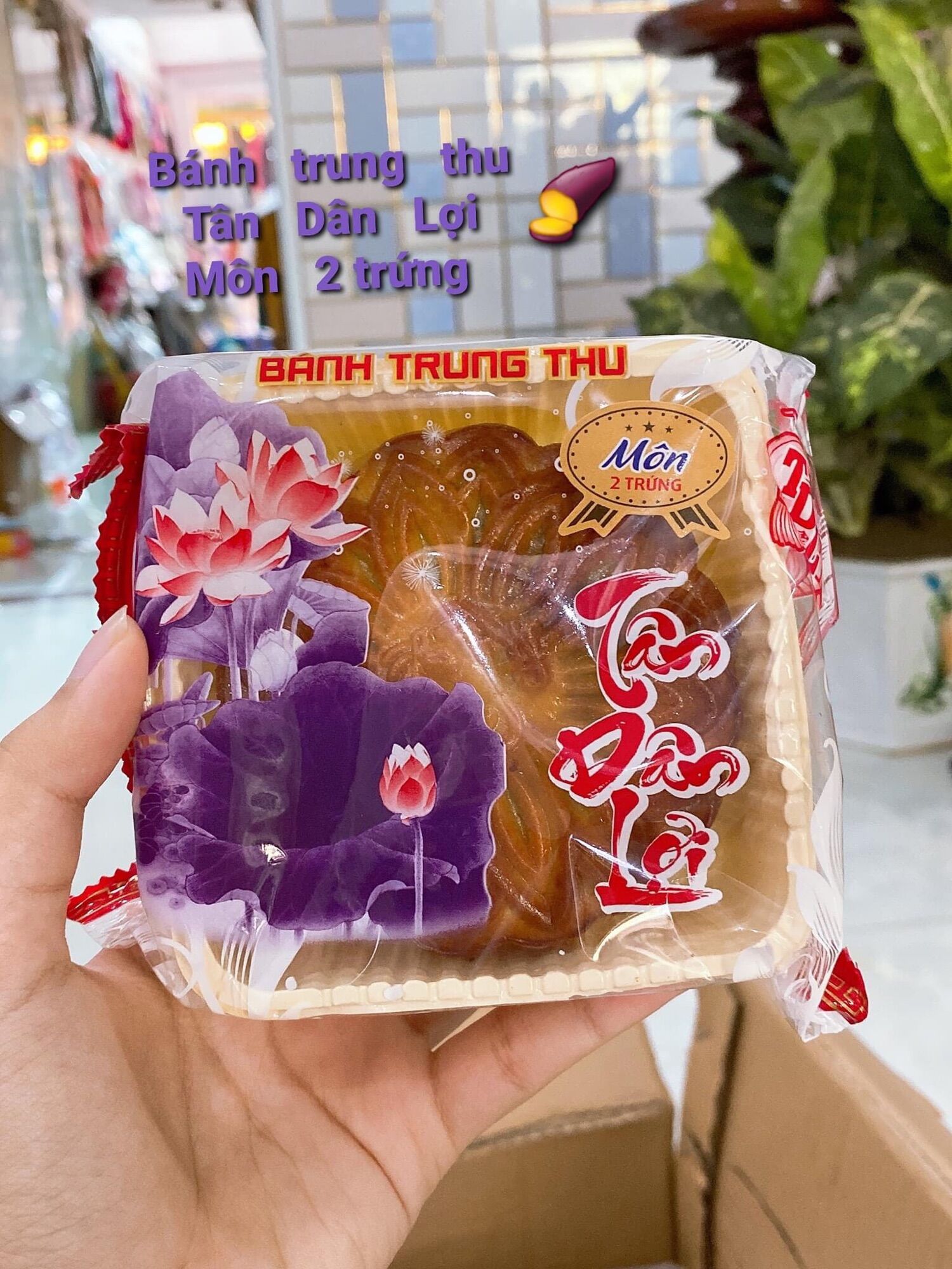 Bánh trung thu Tân Dân Lợi khoai môn 200gram 2 trứng