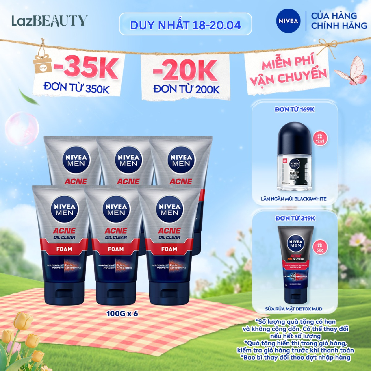 Bộ 6 Sữa Rửa Mặt NIVEA MEN (100g)