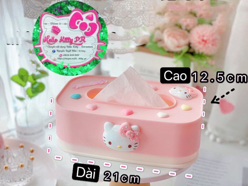 HỘP ĐỰNG KHĂN GIẤY HELLO KITTY - DORAEMON