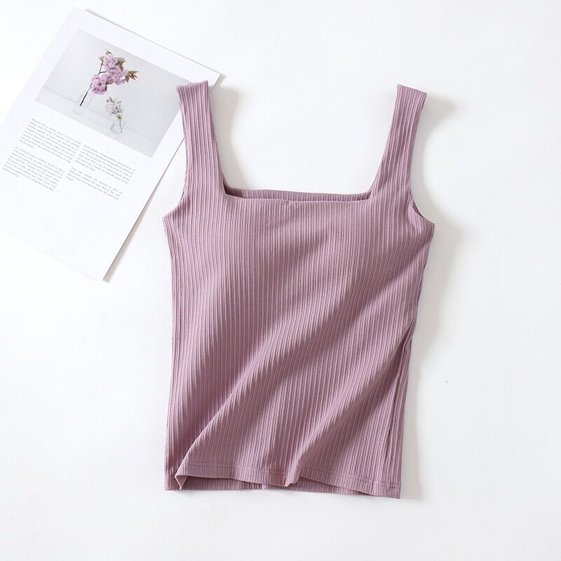 Áo 2 dây bản to cotton có mút ngực [ảnh thật]