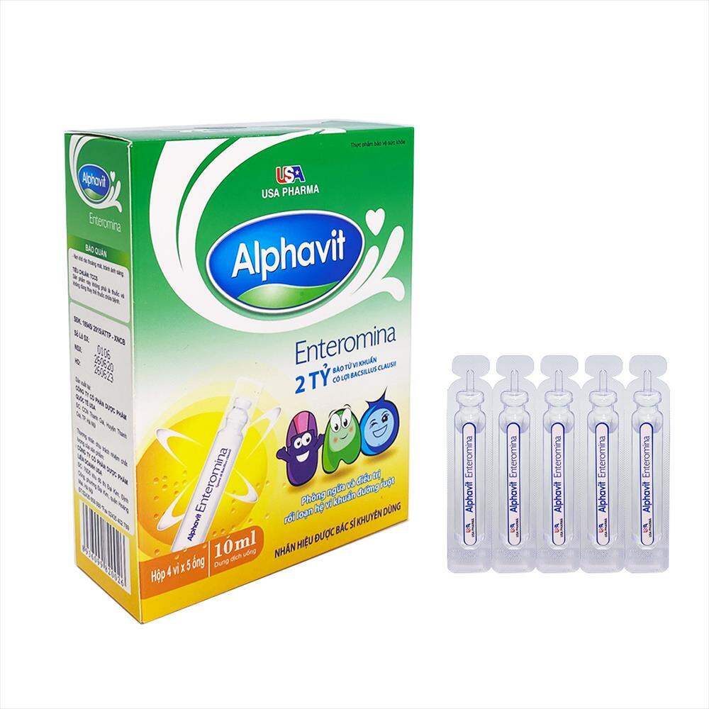 Men tiêu hóa cho bé alphavit enteromina hộp 20 ống