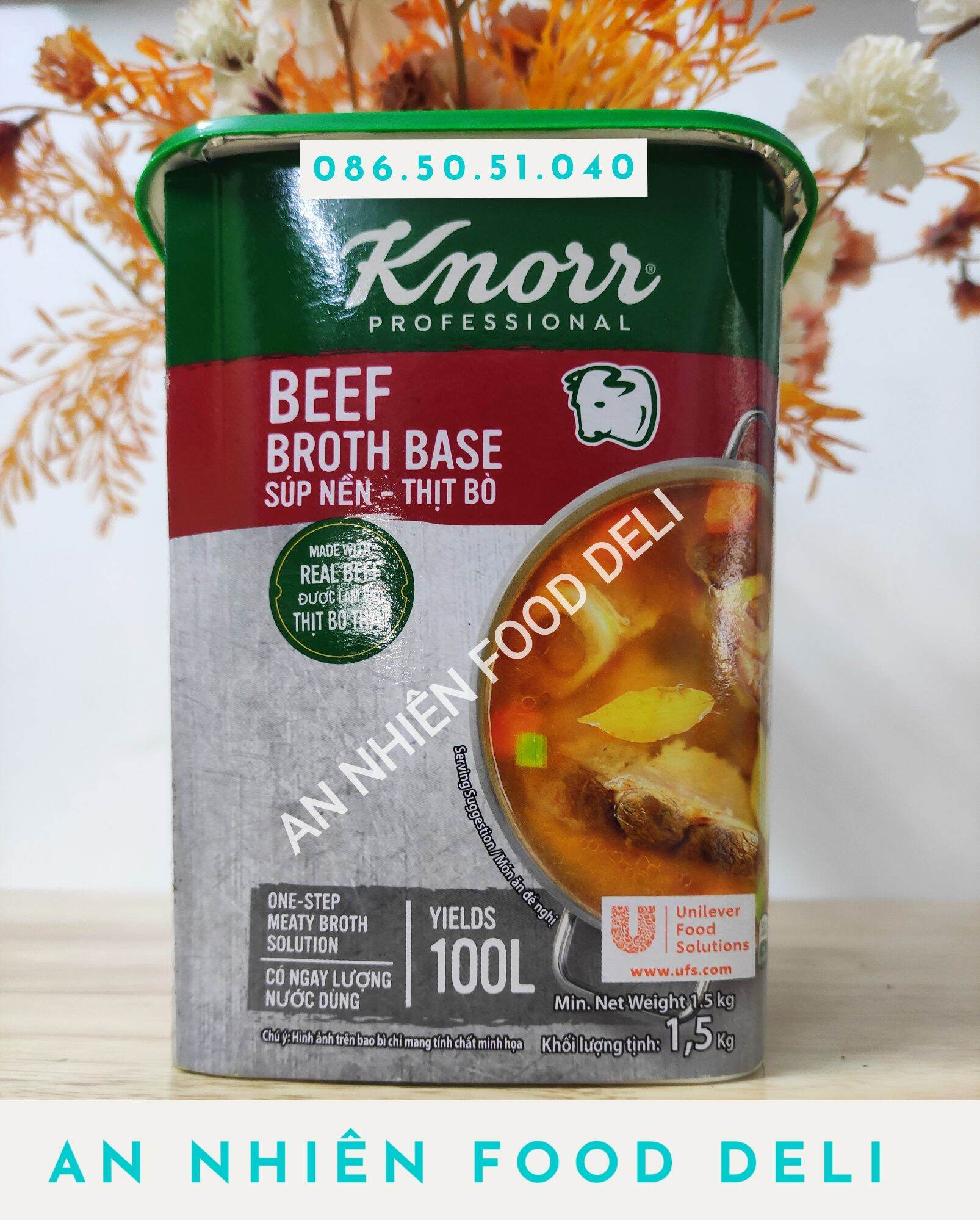 Súp nền thịt bò knorr hộp 1.5kg