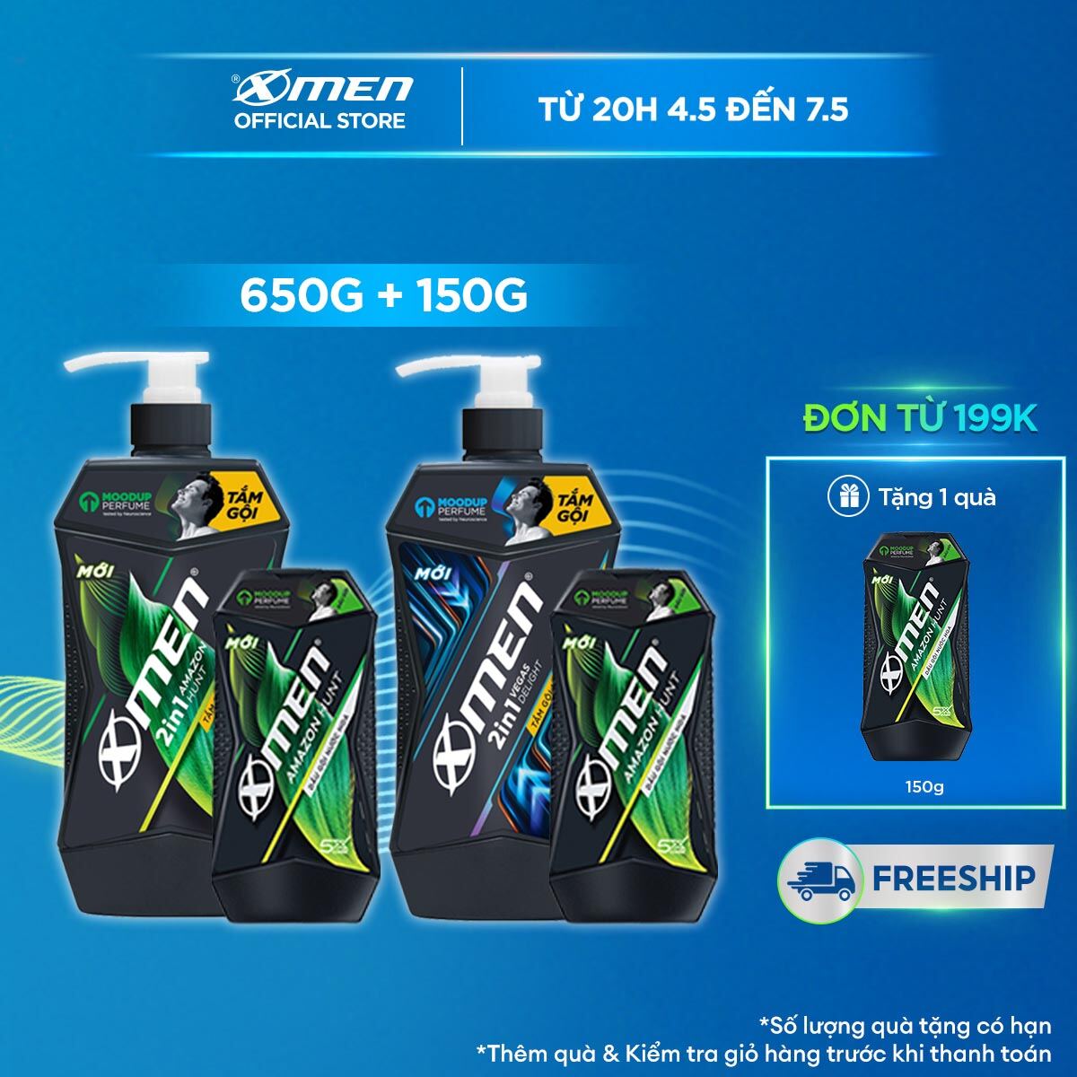 [MỚI] Combo Dầu gội/ Sữa Tắm/ Tắm Gội X-Men Amazon Hunt / Vegas Delight 630g + Dầu gội Amazon Hunt 1