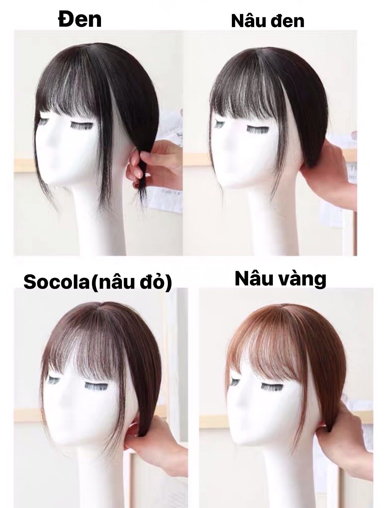 [TÓC THẬT] Mái Thưa 3D Có Da Dầu Cao Cấp Tóc Thật, Tóc Mái Thưa 3D Phủ Hói