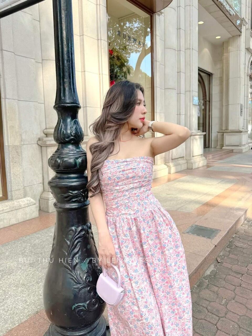 Đầm maxi hoa nhí cúp ngực xinh (kèm ảnh chụp thật)