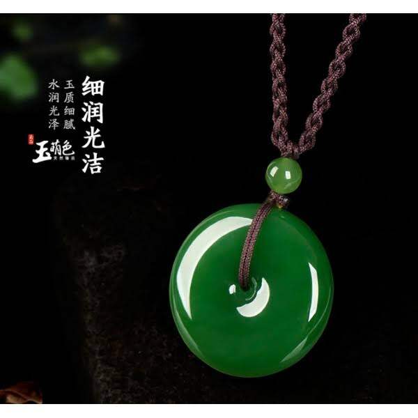 Vòng cổ mặt đồng điếu xanh lá mã não