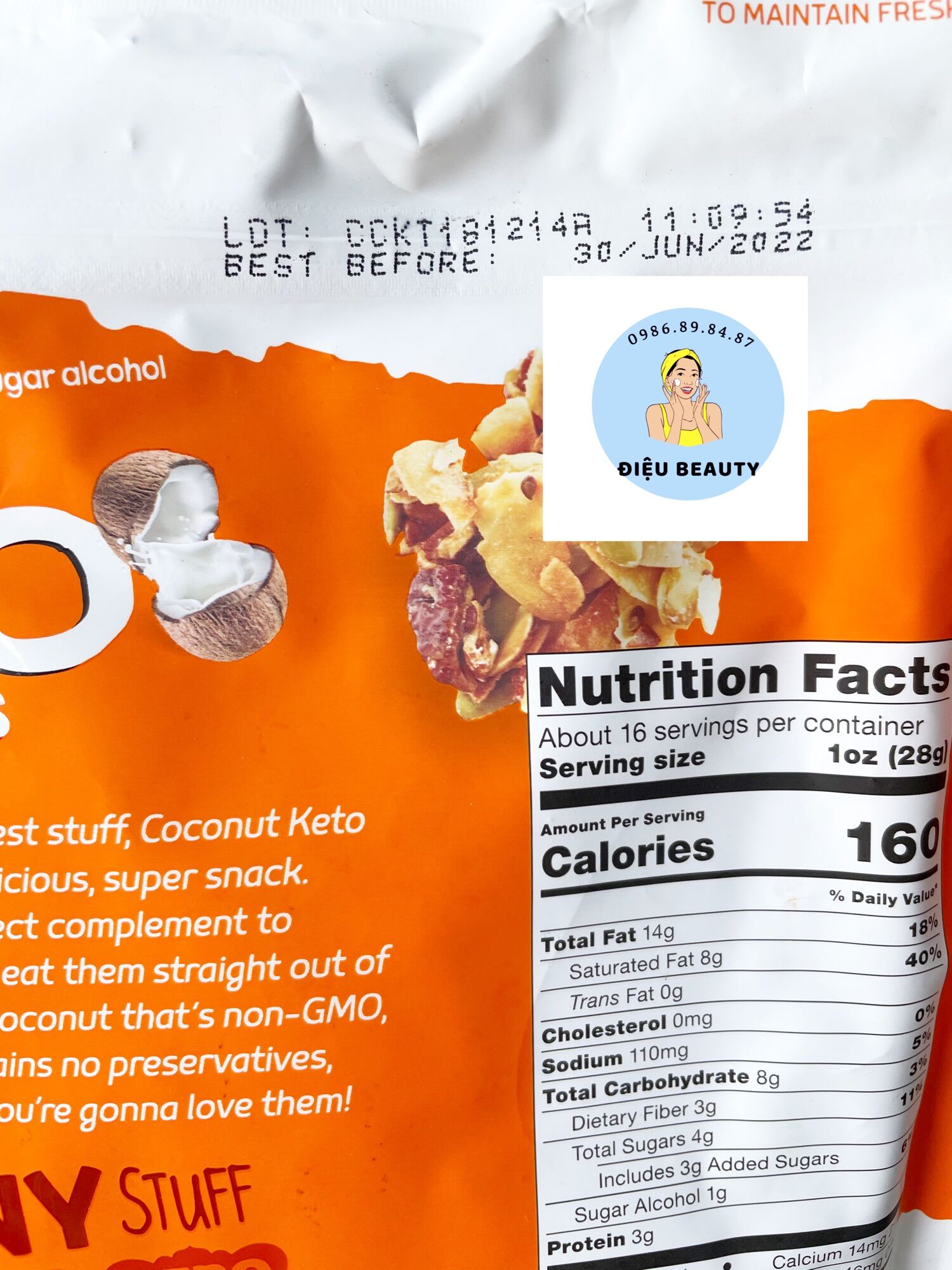 ⭐️Coconut Keto - Dừa sấy bọc hạt hữu cơ- 454g