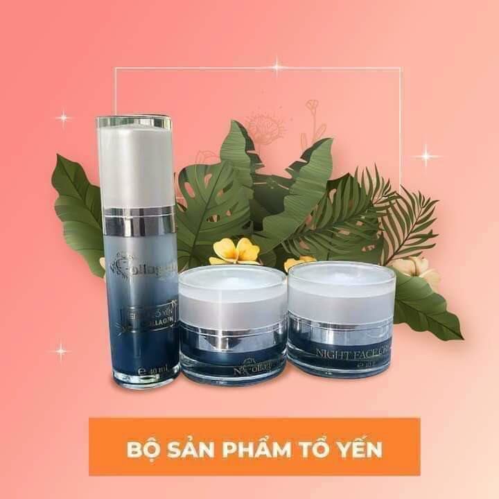 Combo bộ 3 gồm kem Yến ngày, đêm,serum tặng hộp mặt nạ ncollagen